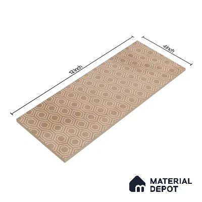 Subway Wall Tile TL 06427 Z Eterna Mocha Brown Umber 12 x 4 inch Ceramic Glossy Finish - 8 mm | 24 Random Design | Suitable for Accent / Feature Walls, Bathroom, Kitchen Wall & Backsplashes (Sample)