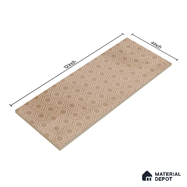 Subway Wall Tile TL 06427 Z Eterna Mocha Brown Umber 12 x 4 inch Ceramic Glossy Finish - 8 mm | 24 Random Design | Suitable for Accent / Feature Walls, Bathroom, Kitchen Wall & Backsplashes (Sample)