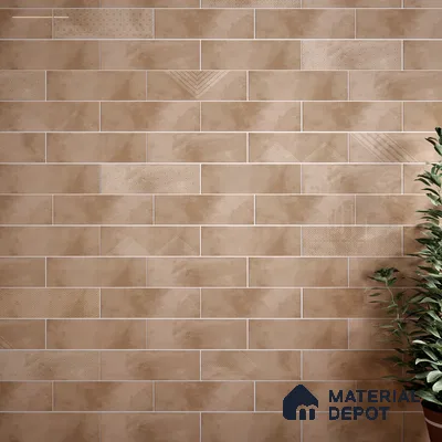 Subway Wall Tile TL 06427 Z Eterna Mocha Brown Umber 12 x 4 inch Ceramic Glossy Finish - 8 mm | 24 Random Design | Suitable for Accent / Feature Walls, Bathroom, Kitchen Wall & Backsplashes (Sample)