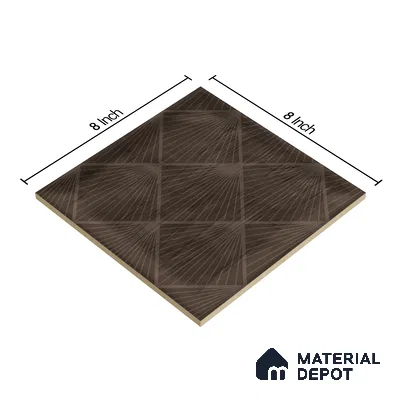 Subway Wall Tile TL 06428 AA Nordica Espresso Glow 8 x 8 inch Ceramic Glossy Finish - 8 mm  | Suitable for Accent / Feature Walls, Bathroom, Kitchen Wall & Backsplashes (Sample)