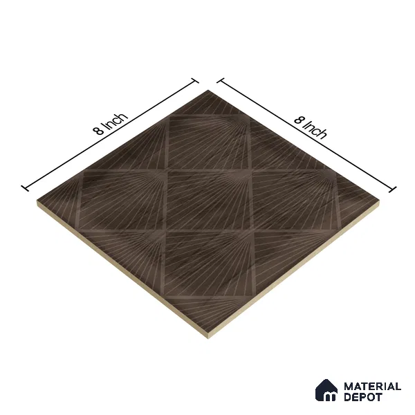 Subway Wall Tile TL 06428 AA Nordica Espresso Glow 8 x 8 inch Ceramic Glossy Finish - 8 mm  | Suitable for Accent / Feature Walls, Bathroom, Kitchen Wall & Backsplashes (Sample)