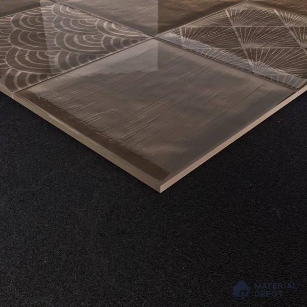 Subway Wall Tile TL 06428 AA Nordica Espresso Glow 8 x 8 inch Ceramic Glossy Finish - 8 mm  | Suitable for Accent / Feature Walls, Bathroom, Kitchen Wall & Backsplashes (Sample)