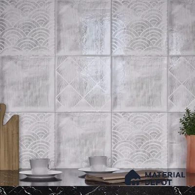 Subway Wall Tile TL 06428 AC Nordica Arctic Breeze 8 x 8 inch Ceramic Glossy Finish - 8 mm  | Suitable for Accent / Feature Walls, Bathroom, Kitchen Wall & Backsplashes (Sample)
