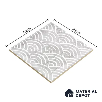 Subway Wall Tile TL 06428 AC Nordica Arctic Breeze 8 x 8 inch Ceramic Glossy Finish - 8 mm  | Suitable for Accent / Feature Walls, Bathroom, Kitchen Wall & Backsplashes (Sample)