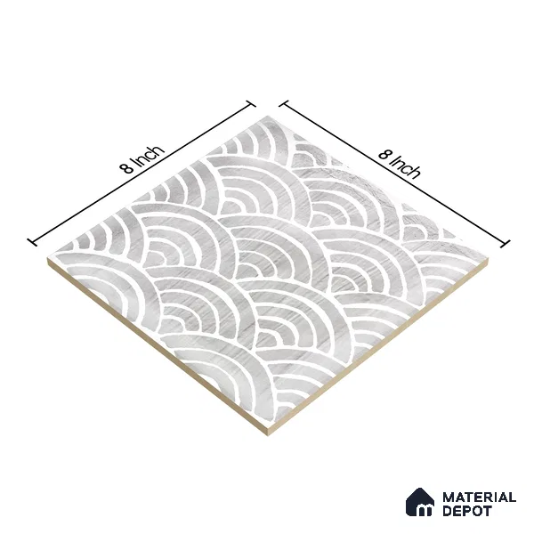 Subway Wall Tile TL 06428 AC Nordica Arctic Breeze 8 x 8 inch Ceramic Glossy Finish - 8 mm  | Suitable for Accent / Feature Walls, Bathroom, Kitchen Wall & Backsplashes (Sample)