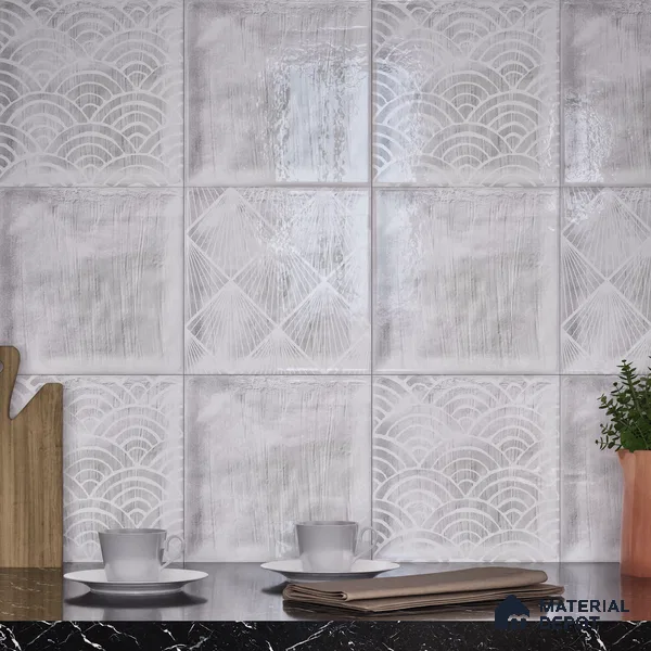 Subway Wall Tile TL 06428 AD Nordica Opal Radiance 8 x 8 inch Ceramic Glossy Finish - 8 mm  | Suitable for Accent / Feature Walls, Bathroom, Kitchen Wall & Backsplashes (Sample)