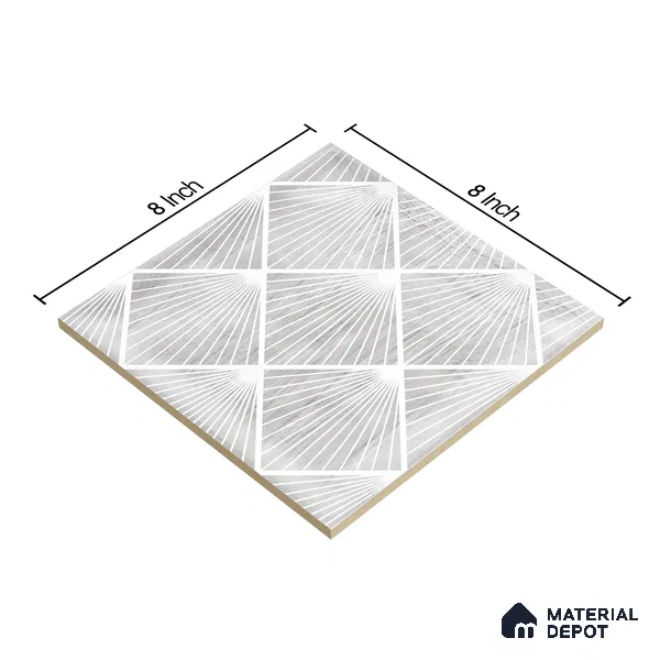 Subway Wall Tile TL 06428 AD Nordica Opal Radiance 8 x 8 inch Ceramic Glossy Finish - 8 mm  | Suitable for Accent / Feature Walls, Bathroom, Kitchen Wall & Backsplashes (Sample)