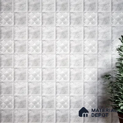 Subway Wall Tile TL 06428 AD Nordica Opal Radiance 8 x 8 inch Ceramic Glossy Finish - 8 mm  | Suitable for Accent / Feature Walls, Bathroom, Kitchen Wall & Backsplashes (Sample)