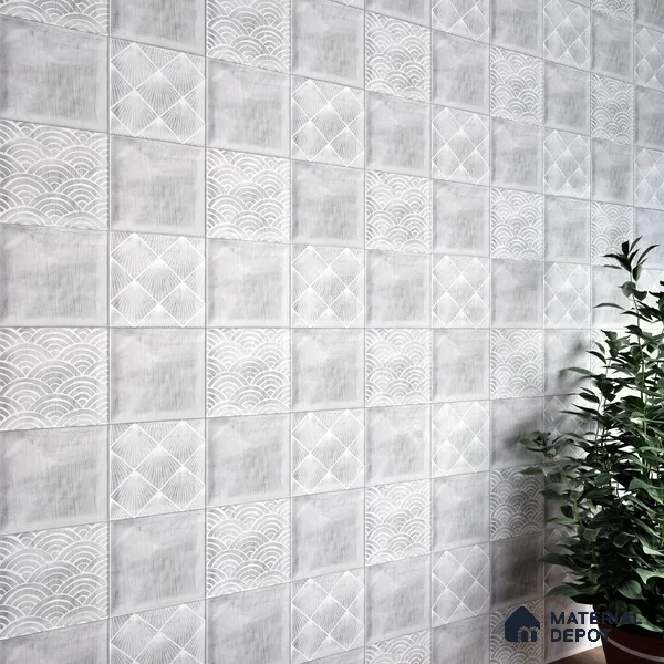 Subway Wall Tile TL 06428 AD Nordica Opal Radiance 8 x 8 inch Ceramic Glossy Finish - 8 mm  | Suitable for Accent / Feature Walls, Bathroom, Kitchen Wall & Backsplashes (Sample)