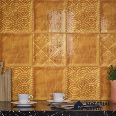Subway Wall Tile TL 06428 AF Nordica Solar Drift 8 x 8 inch Ceramic Glossy Finish - 8 mm  | Suitable for Accent / Feature Walls, Bathroom, Kitchen Wall & Backsplashes (Sample)