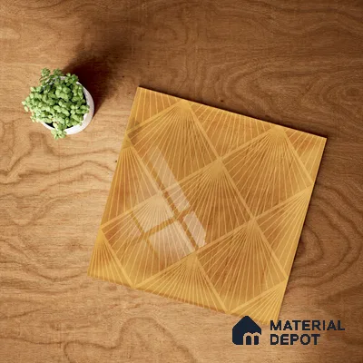 Subway Wall Tile TL 06428 AG Nordica Citrine Glow 8 x 8 inch Ceramic Glossy Finish - 8 mm  | Suitable for Accent / Feature Walls, Bathroom, Kitchen Wall & Backsplashes (Sample)