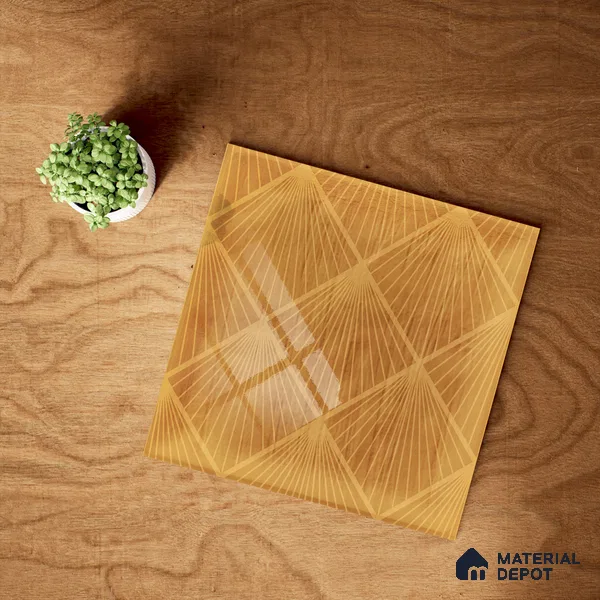 Subway Wall Tile TL 06428 AG Nordica Citrine Glow 8 x 8 inch Ceramic Glossy Finish - 8 mm  | Suitable for Accent / Feature Walls, Bathroom, Kitchen Wall & Backsplashes (Sample)