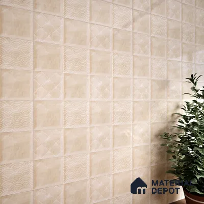 Subway Wall Tile TL 06428 B Nordica Misty Dune 8 x 8 inch Ceramic Glossy Finish - 8 mm  | Suitable for Accent / Feature Walls, Bathroom, Kitchen Wall & Backsplashes (Sample)