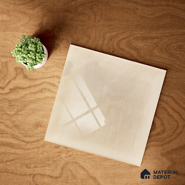 Plain Subway Wall Tile TL 06428 Nordica Sand 8 x 8 inch Ceramic Glossy Finish - 8 mm  | Suitable for Accent / Feature Walls, Bathroom, Kitchen Wall & Backsplashes (Sample)
