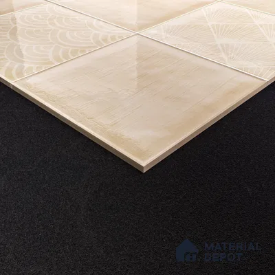 Plain Subway Wall Tile TL 06428 Nordica Sand 8 x 8 inch Ceramic Glossy Finish - 8 mm  | Suitable for Accent / Feature Walls, Bathroom, Kitchen Wall & Backsplashes (Sample)