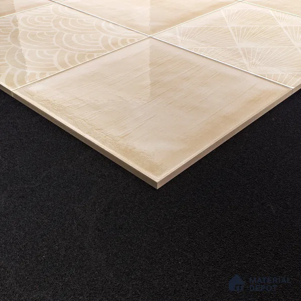 Plain Subway Wall Tile TL 06428 Nordica Sand 8 x 8 inch Ceramic Glossy Finish - 8 mm  | Suitable for Accent / Feature Walls, Bathroom, Kitchen Wall & Backsplashes (Sample)
