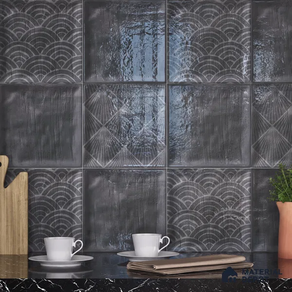 Subway Wall Tile TL 06428 H Nordica Smoky Drift 8 x 8 inch Ceramic Glossy Finish - 8 mm  | Suitable for Accent / Feature Walls, Bathroom, Kitchen Wall & Backsplashes (Sample)