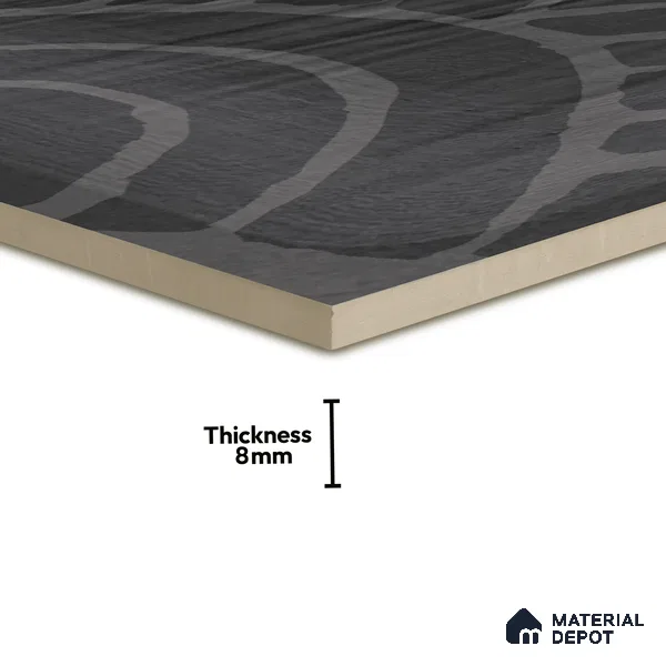 Subway Wall Tile TL 06428 H Nordica Smoky Drift 8 x 8 inch Ceramic Glossy Finish - 8 mm  | Suitable for Accent / Feature Walls, Bathroom, Kitchen Wall & Backsplashes (Sample)