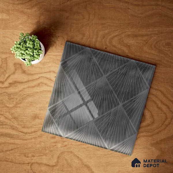 Subway Wall Tile TL 06428 I Nordica Carbon Shimmer 8 x 8 inch Ceramic Glossy Finish - 8 mm  | Suitable for Accent / Feature Walls, Bathroom, Kitchen Wall & Backsplashes (Sample)