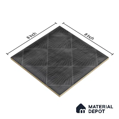 Subway Wall Tile TL 06428 I Nordica Carbon Shimmer 8 x 8 inch Ceramic Glossy Finish - 8 mm  | Suitable for Accent / Feature Walls, Bathroom, Kitchen Wall & Backsplashes (Sample)