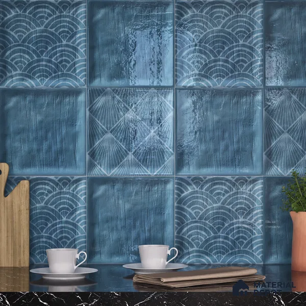 Plain Subway Wall Tile TL 06428 J Nordica Aqua Horizon 8 x 8 inch Ceramic Glossy Finish - 8 mm  | Suitable for Accent / Feature Walls, Bathroom, Kitchen Wall & Backsplashes (Sample)