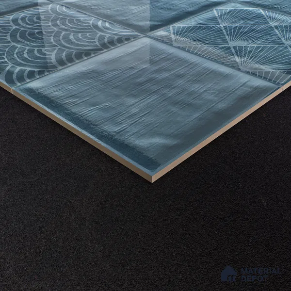 Plain Subway Wall Tile TL 06428 J Nordica Aqua Horizon 8 x 8 inch Ceramic Glossy Finish - 8 mm  | Suitable for Accent / Feature Walls, Bathroom, Kitchen Wall & Backsplashes (Sample)