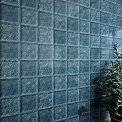 Plain Subway Wall Tile TL 06428 J Nordica Aqua Horizon 8 x 8 inch Ceramic Glossy Finish - 8 mm  | Suitable for Accent / Feature Walls, Bathroom, Kitchen Wall & Backsplashes (Sample)