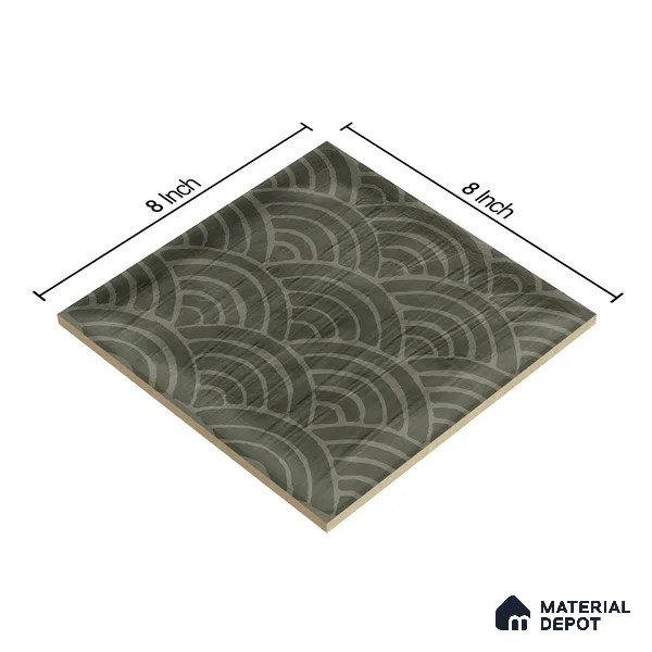 Subway Wall Tile TL 06428 N Nordica Foggy Grove 8 x 8 inch Ceramic Glossy Finish - 8 mm  | Suitable for Accent / Feature Walls, Bathroom, Kitchen Wall & Backsplashes (Sample)