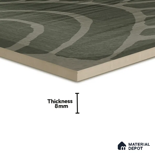 Subway Wall Tile TL 06428 N Nordica Foggy Grove 8 x 8 inch Ceramic Glossy Finish - 8 mm  | Suitable for Accent / Feature Walls, Bathroom, Kitchen Wall & Backsplashes (Sample)