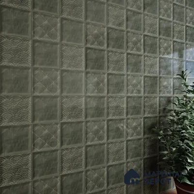 Subway Wall Tile TL 06428 N Nordica Foggy Grove 8 x 8 inch Ceramic Glossy Finish - 8 mm  | Suitable for Accent / Feature Walls, Bathroom, Kitchen Wall & Backsplashes (Sample)