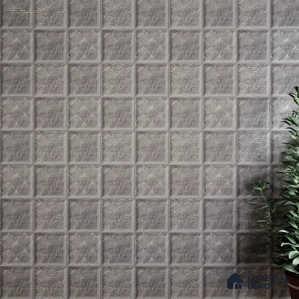 Plain Subway Wall Tile TL 06428 P Nordica Slate Whisper 8 x 8 inch Ceramic Glossy Finish - 8 mm  | Suitable for Accent / Feature Walls, Bathroom, Kitchen Wall & Backsplashes (Sample)
