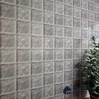 Plain Subway Wall Tile TL 06428 P Nordica Slate Whisper 8 x 8 inch Ceramic Glossy Finish - 8 mm  | Suitable for Accent / Feature Walls, Bathroom, Kitchen Wall & Backsplashes (Sample)