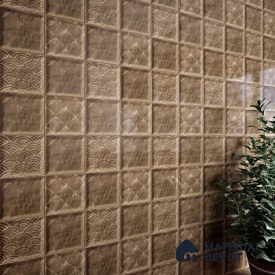 Plain Subway Wall Tile TL 06428 S Nordica Desert Tone 8 x 8 inch Ceramic Glossy Finish - 8 mm  | Suitable for Accent / Feature Walls, Bathroom, Kitchen Wall & Backsplashes (Sample)