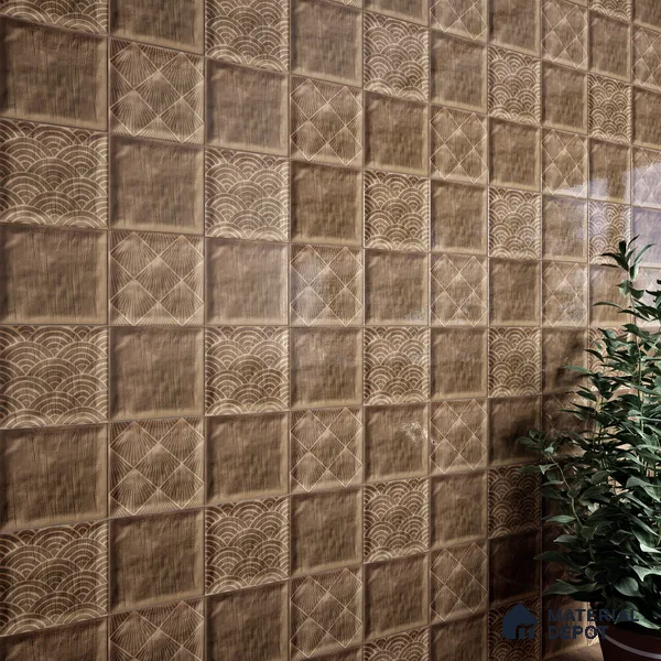 Subway Wall Tile TL 06428 T Nordica Sahara Drift 8 x 8 inch Ceramic Glossy Finish - 8 mm  | Suitable for Accent / Feature Walls, Bathroom, Kitchen Wall & Backsplashes (Sample)