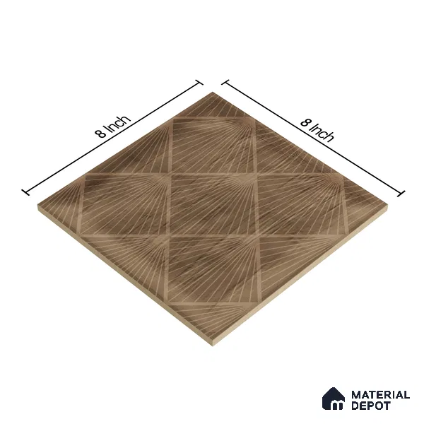 Subway Wall Tile TL 06428 U Nordica Golden Mirage 8 x 8 inch Ceramic Glossy Finish - 8 mm  | Suitable for Accent / Feature Walls, Bathroom, Kitchen Wall & Backsplashes (Sample)
