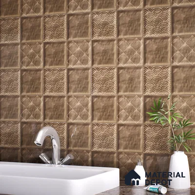 Subway Wall Tile TL 06428 U Nordica Golden Mirage 8 x 8 inch Ceramic Glossy Finish - 8 mm  | Suitable for Accent / Feature Walls, Bathroom, Kitchen Wall & Backsplashes (Sample)