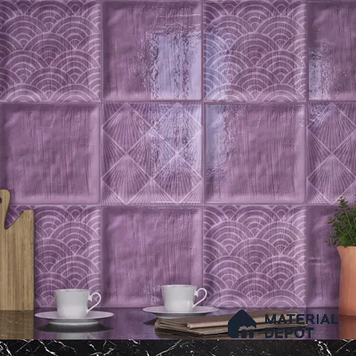 Subway Wall Tile TL 06428 W Nordica Lavender Fog 8 x 8 inch Ceramic Glossy Finish - 8 mm  | Suitable for Accent / Feature Walls, Bathroom, Kitchen Wall & Backsplashes (Sample)