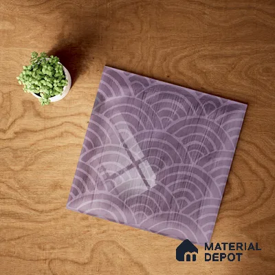 Subway Wall Tile TL 06428 W Nordica Lavender Fog 8 x 8 inch Ceramic Glossy Finish - 8 mm  | Suitable for Accent / Feature Walls, Bathroom, Kitchen Wall & Backsplashes (Sample)
