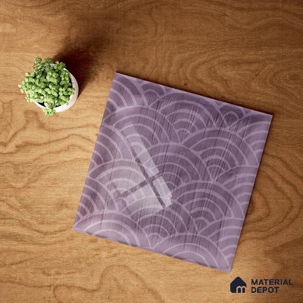 Subway Wall Tile TL 06428 W Nordica Lavender Fog 8 x 8 inch Ceramic Glossy Finish - 8 mm  | Suitable for Accent / Feature Walls, Bathroom, Kitchen Wall & Backsplashes (Sample)