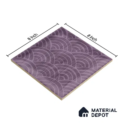 Subway Wall Tile TL 06428 W Nordica Lavender Fog 8 x 8 inch Ceramic Glossy Finish - 8 mm  | Suitable for Accent / Feature Walls, Bathroom, Kitchen Wall & Backsplashes (Sample)