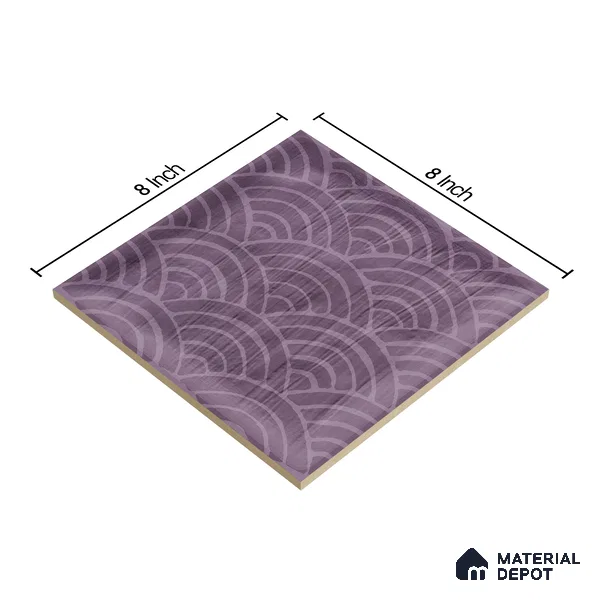 Subway Wall Tile TL 06428 W Nordica Lavender Fog 8 x 8 inch Ceramic Glossy Finish - 8 mm  | Suitable for Accent / Feature Walls, Bathroom, Kitchen Wall & Backsplashes (Sample)