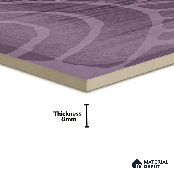 Subway Wall Tile TL 06428 W Nordica Lavender Fog 8 x 8 inch Ceramic Glossy Finish - 8 mm  | Suitable for Accent / Feature Walls, Bathroom, Kitchen Wall & Backsplashes (Sample)
