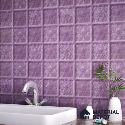 Subway Wall Tile TL 06428 W Nordica Lavender Fog 8 x 8 inch Ceramic Glossy Finish - 8 mm  | Suitable for Accent / Feature Walls, Bathroom, Kitchen Wall & Backsplashes (Sample)