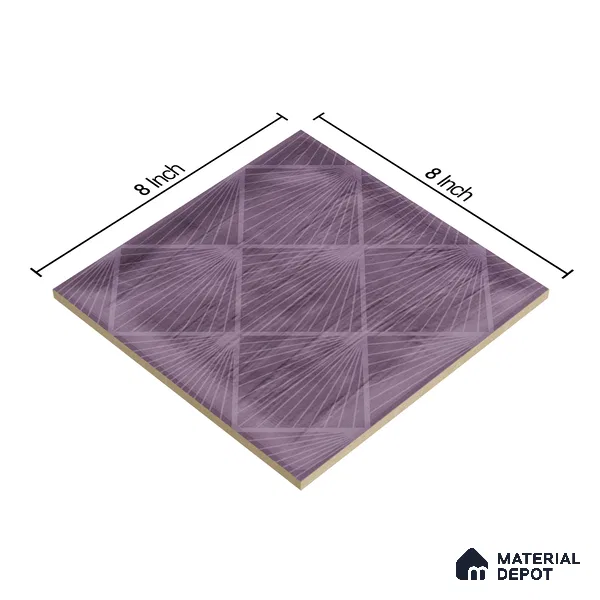 Subway Wall Tile TL 06428 X Nordica Amethyst Glint 8 x 8 inch Ceramic Glossy Finish - 8 mm  | Suitable for Accent / Feature Walls, Bathroom, Kitchen Wall & Backsplashes (Sample)