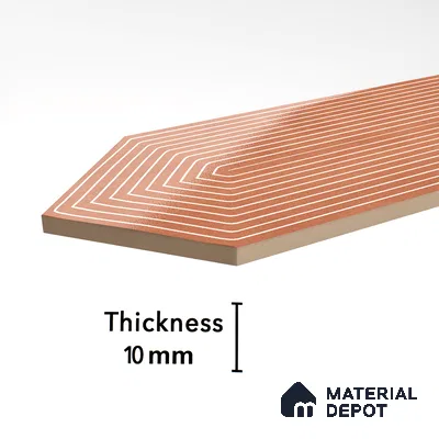 Subway Wall Tile TL 06430 B Lineage Picket Sunset Highlighter 12 x 3 inch Ceramic Glossy Finish - 10 mm  | Suitable for Accent / Feature Walls, Bathroom, Kitchen Wall & Backsplashes