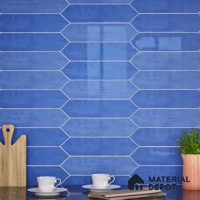 Subway Wall Tile TL 06430 D Lineage Picket Twilight Highlighter 12 x 3 inch Ceramic Glossy Finish - 10 mm  | Suitable for Accent / Feature Walls, Bathroom, Kitchen Wall & Backsplashes