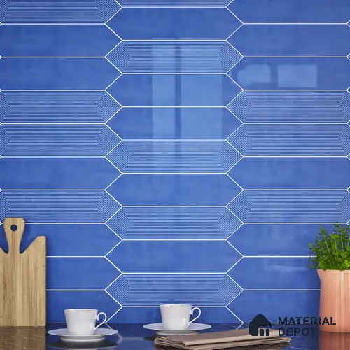 Subway Wall Tile TL 06430 D Lineage Picket Twilight Highlighter 12 x 3 inch Ceramic Glossy Finish - 10 mm  | Suitable for Accent / Feature Walls, Bathroom, Kitchen Wall & Backsplashes