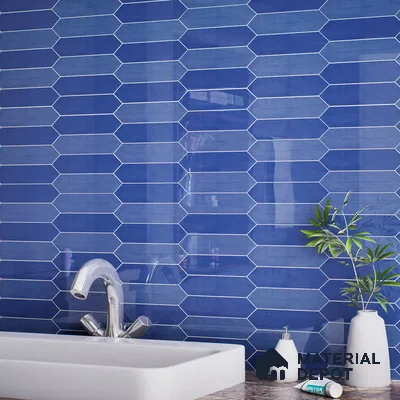 Subway Wall Tile TL 06430 D Lineage Picket Twilight Highlighter 12 x 3 inch Ceramic Glossy Finish - 10 mm  | Suitable for Accent / Feature Walls, Bathroom, Kitchen Wall & Backsplashes