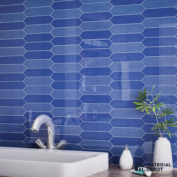 Subway Wall Tile TL 06430 D Lineage Picket Twilight Highlighter 12 x 3 inch Ceramic Glossy Finish - 10 mm  | Suitable for Accent / Feature Walls, Bathroom, Kitchen Wall & Backsplashes