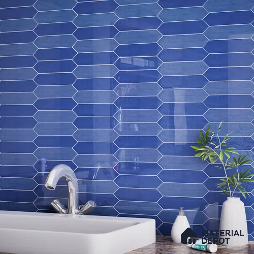 Subway Wall Tile TL 06430 D Lineage Picket Twilight Highlighter 12 x 3 inch Ceramic Glossy Finish - 10 mm | Suitable for Accent / Feature Walls, Bathroom, Kitchen Wall & Backsplashes